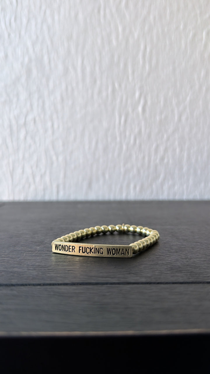 Wonder Woman Bracelet, Gold Bead