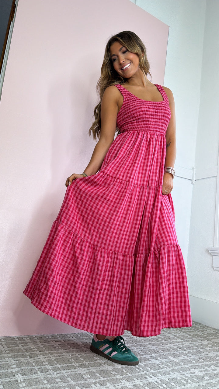 Strawberry Lemonade Maxi Dress, Fuchsia