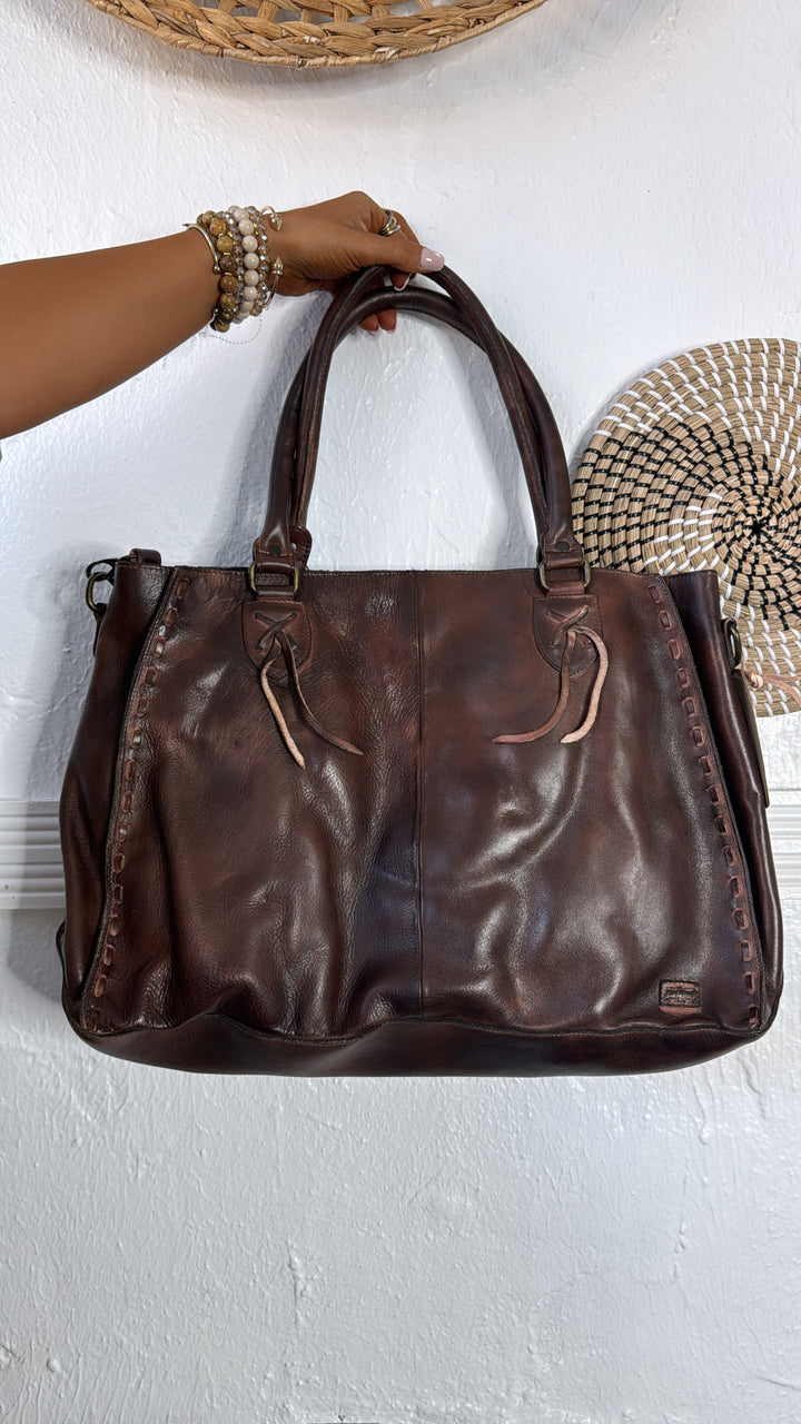 Rockaway Leather Tote, Teak Rustic