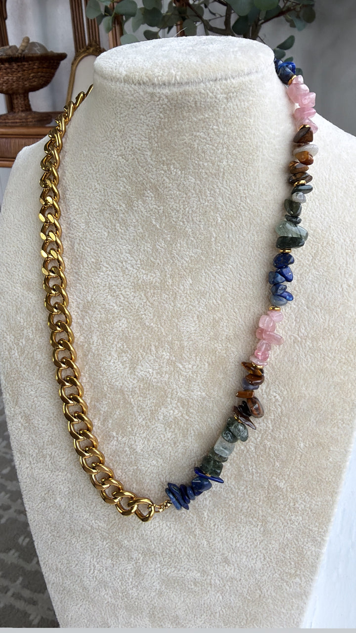 Treasure Jewels: Blue Stone & Chain Necklace