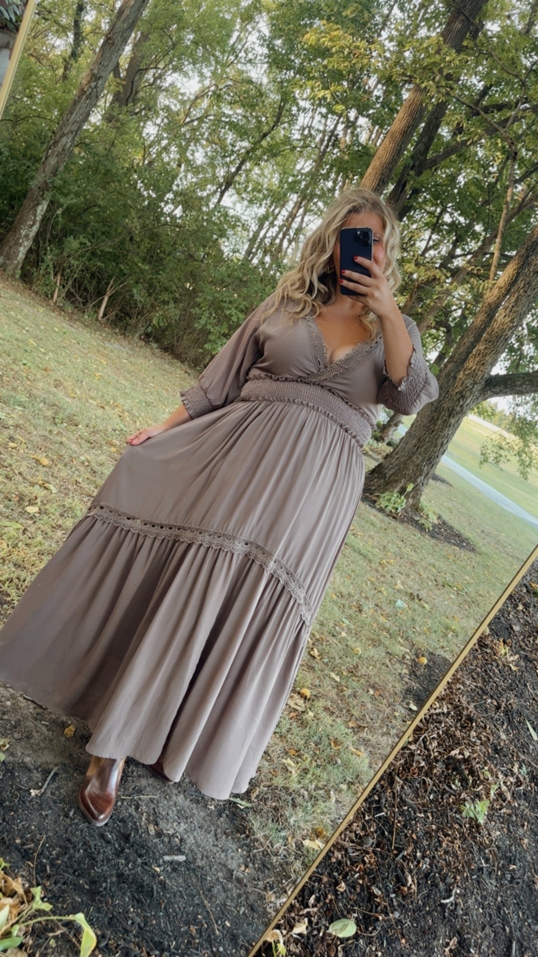 ECB Exclusive: Most Admired Maxi Dress , Taupe – Everyday Chic Boutique
