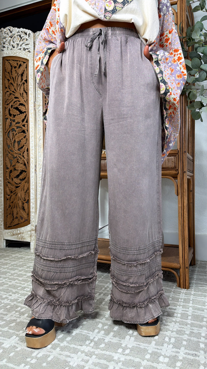 Slate Sky Flowy Pants, Burnt Charcoal