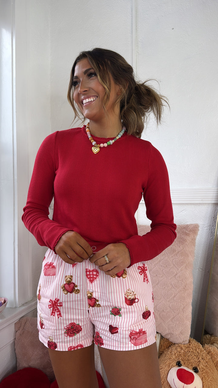 Anora Long Sleeve, Cherry