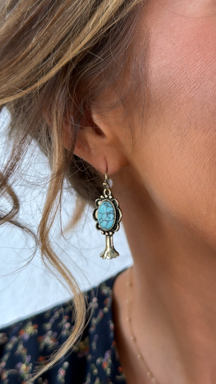 Wild West Gem Earring, Turqiouse