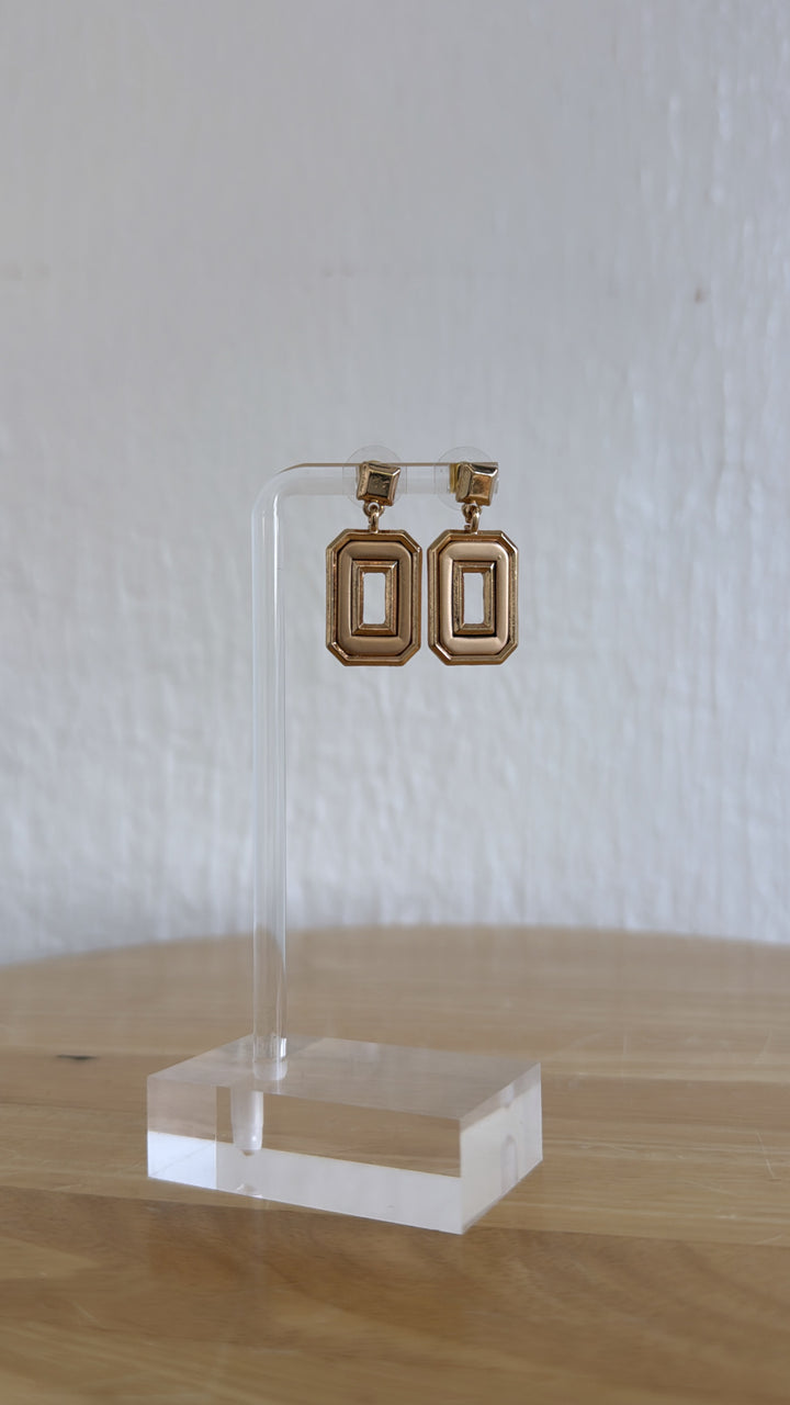 Block O Gold Earring