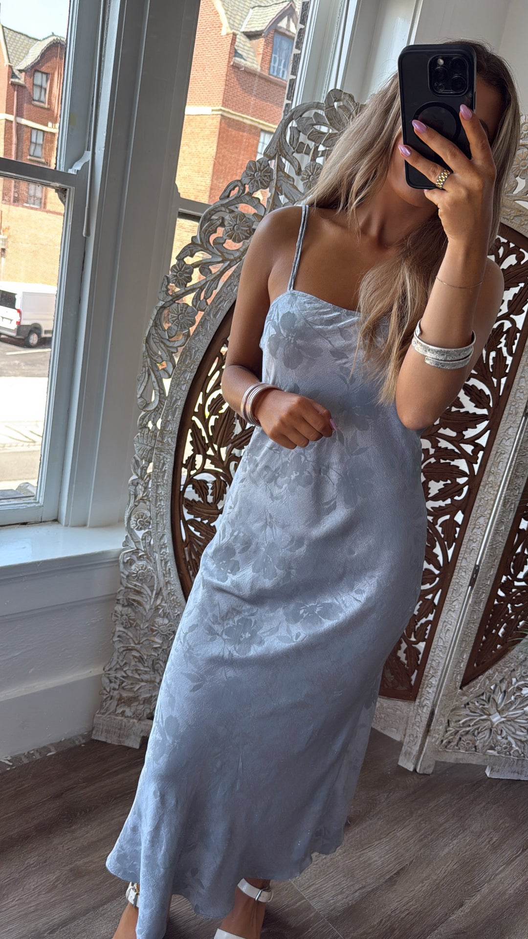 Chapel Smoke Midi Dress, Blue Steel