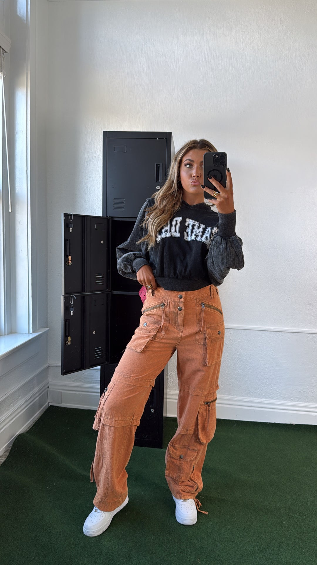 Mineral Wash Gameday Hoodie, Black