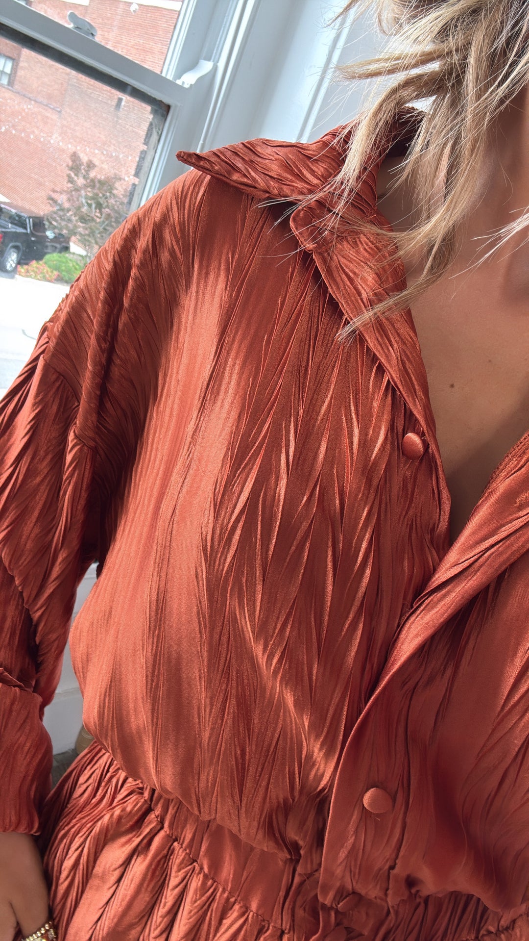 Set The Tone Romper, Terracotta