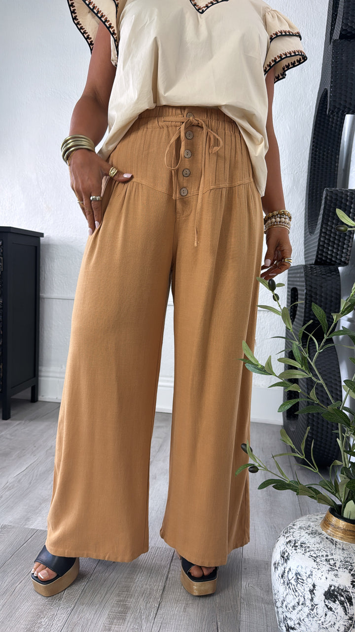 Wheatstone Wide Leg Pant, Camel