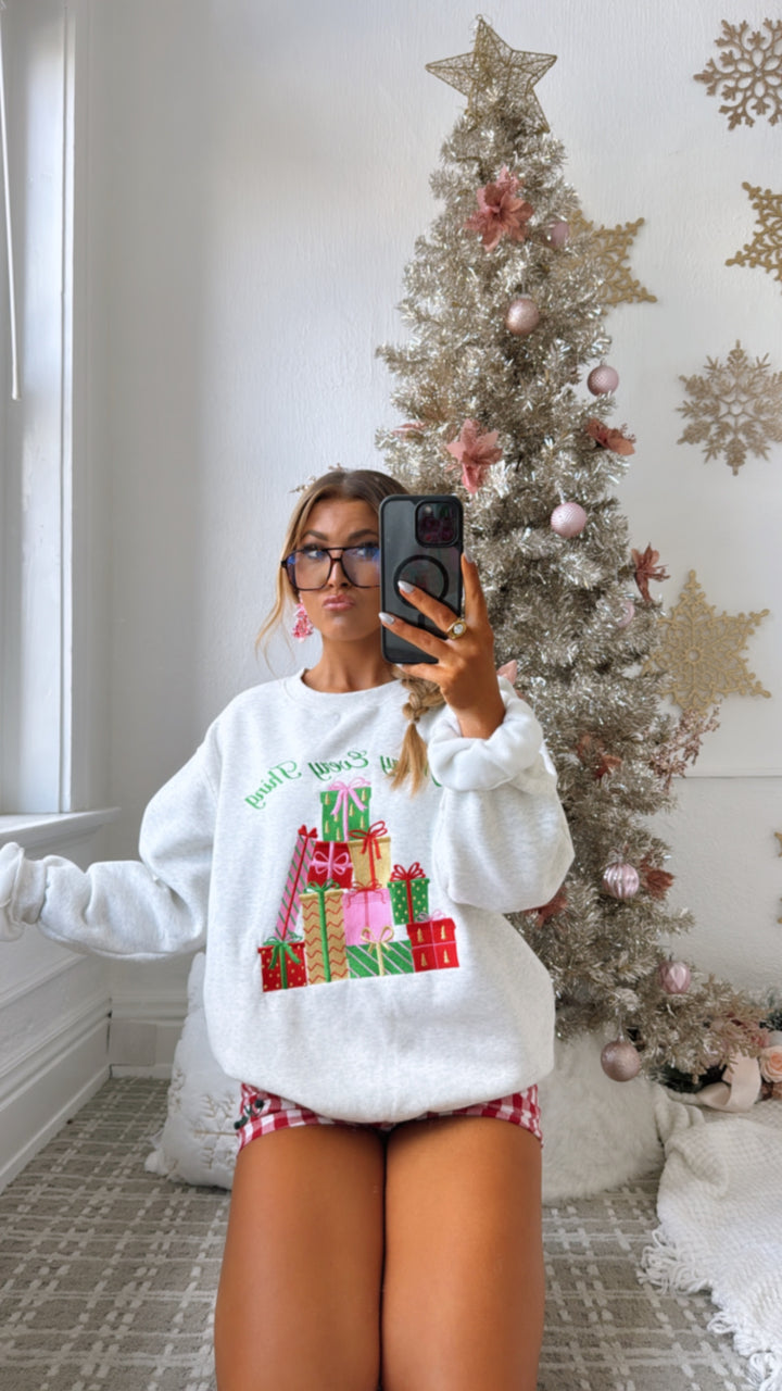 Merry Everything Graphic Crewneck, H. Grey