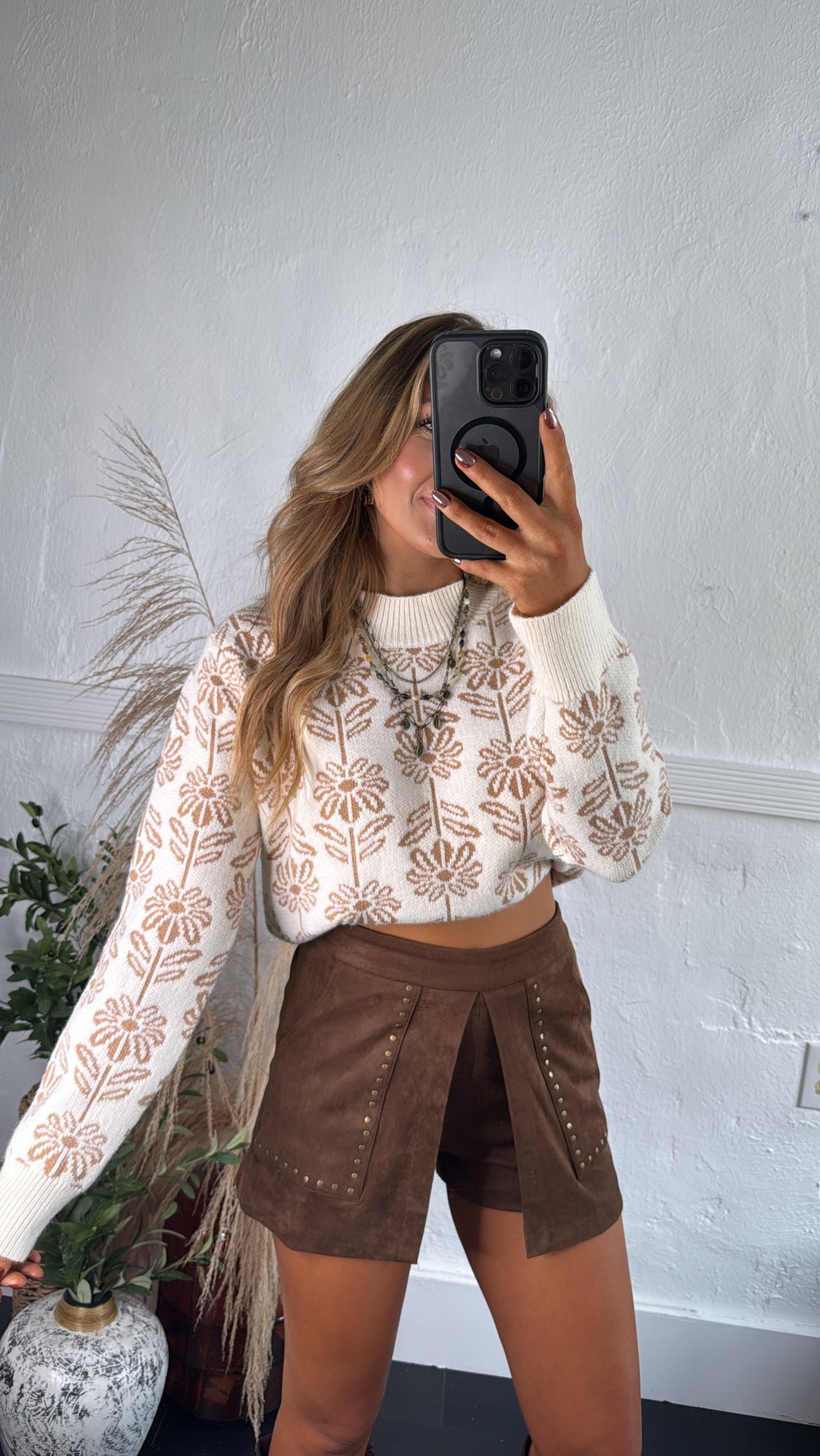 Full Bloom Floral Printed Sweater, Ivory