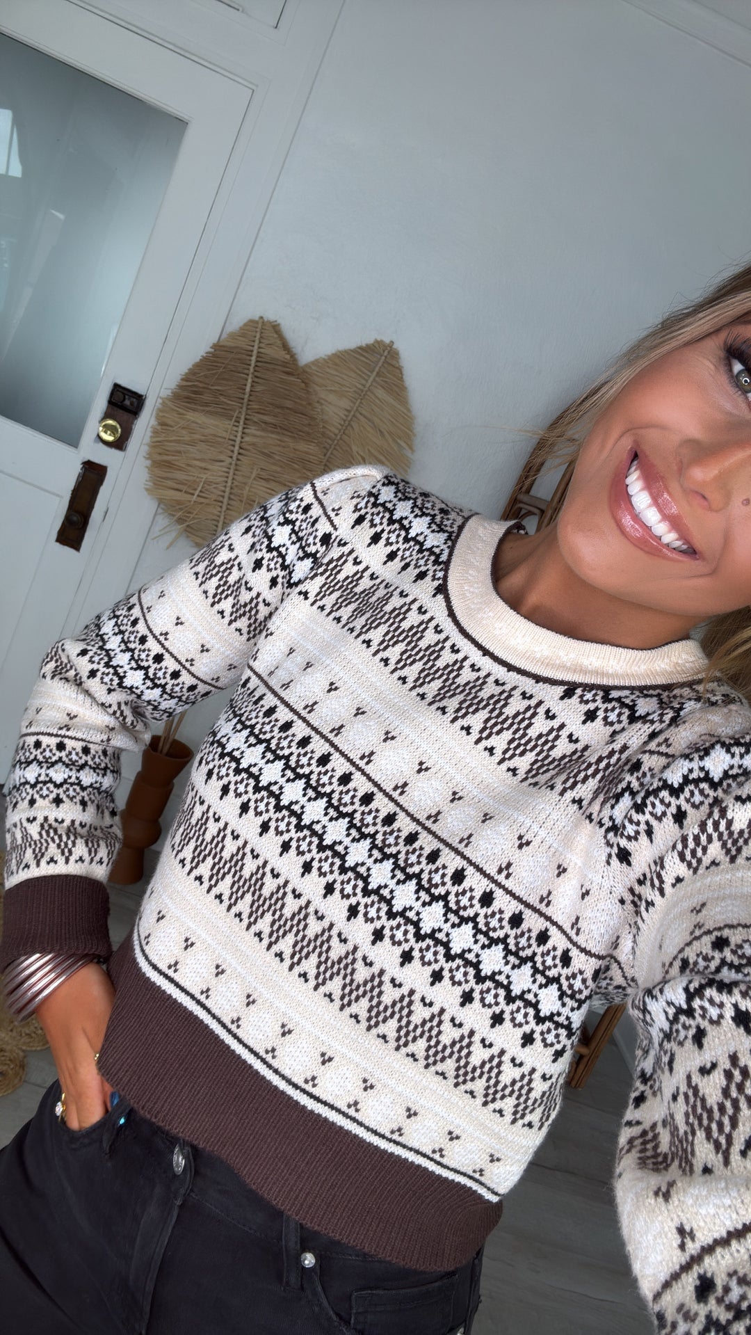 Maple Mist Sweater, Brown Multi