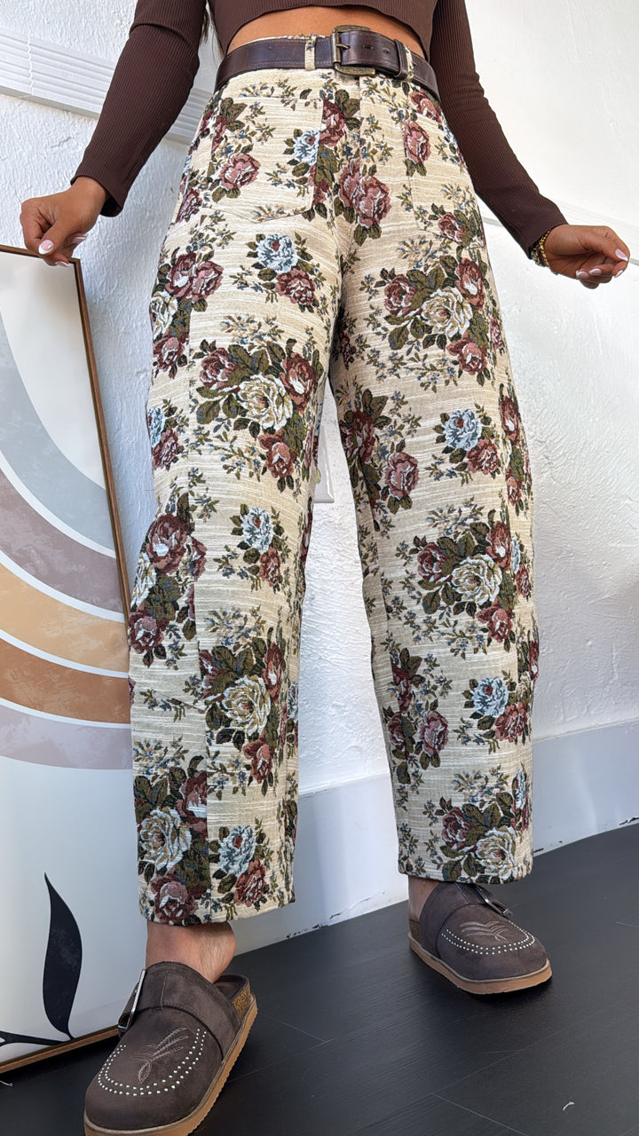 The Old Manor Tapestry Pant, Beige Mauve