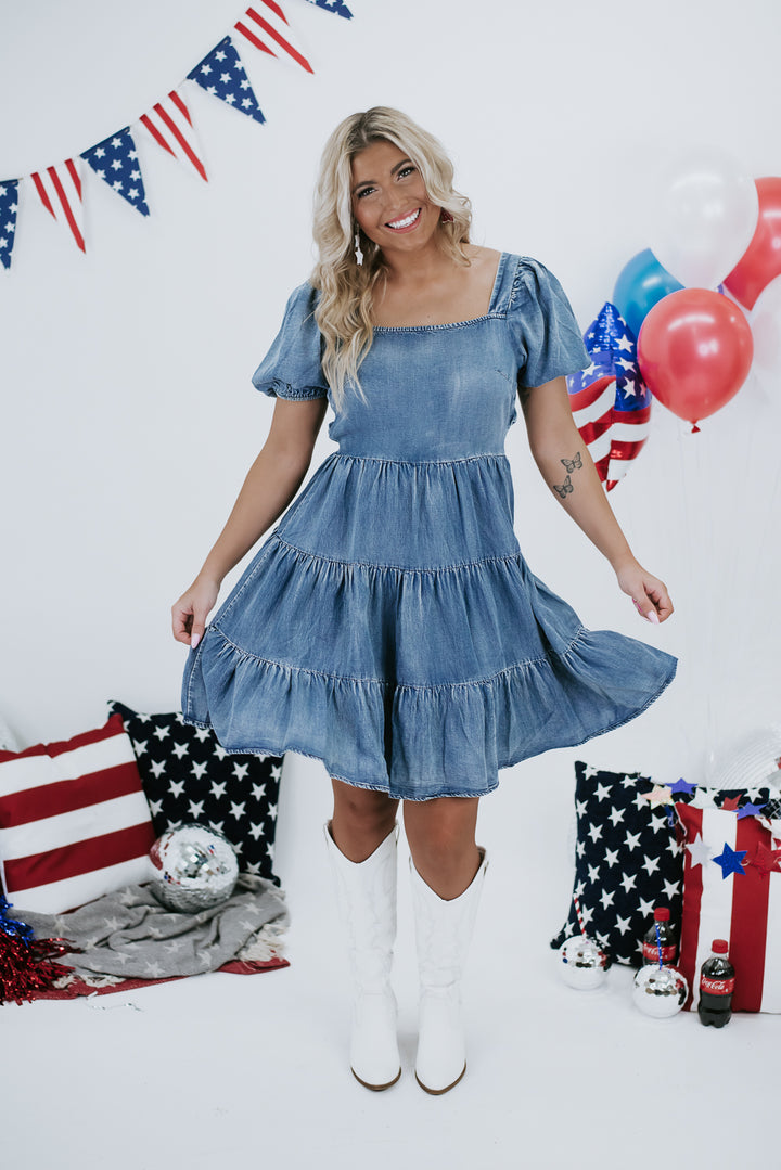 American Sweetheart Mini Dress, Denim