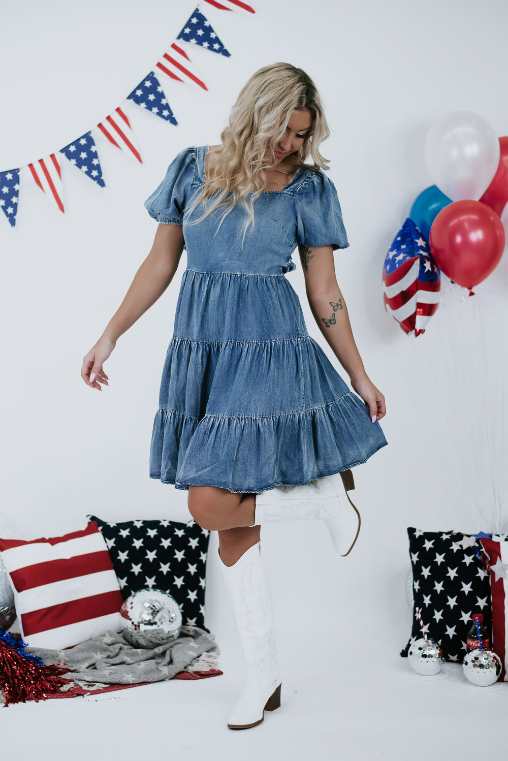 American Sweetheart Mini Dress, Denim