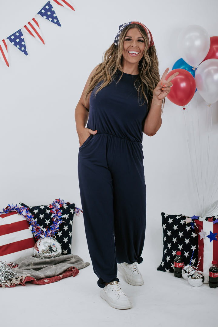 Ready for Anything Jumpsuit, Navy
