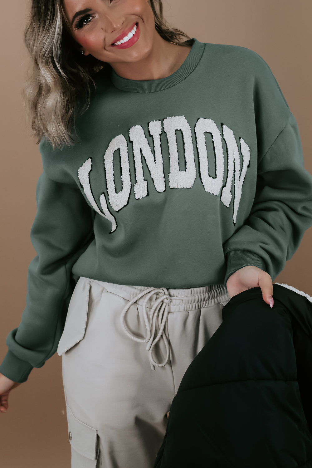 London Boucle Letter Patch Sweatshirt