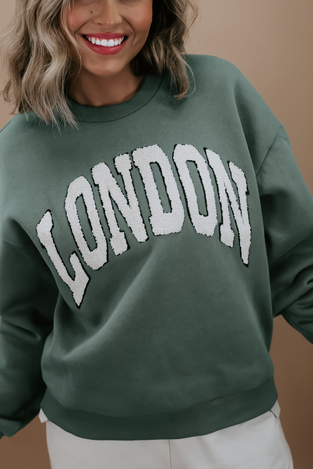 London Boucle Letter Patch Sweatshirt