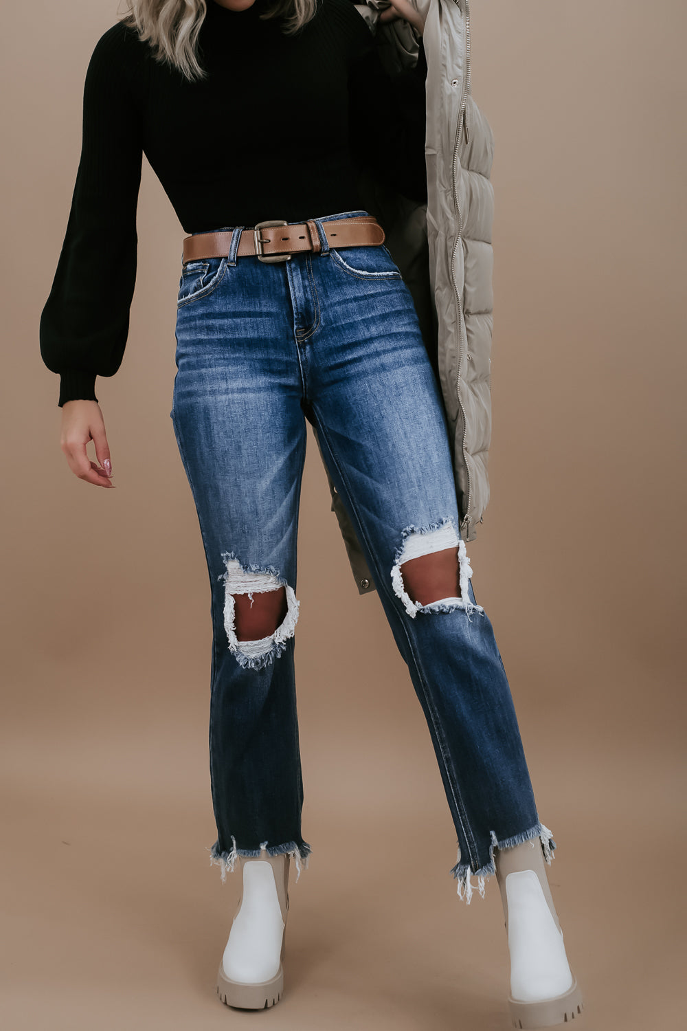 Distressed Straight leg jeans - Stevie Straight Leg Jeans