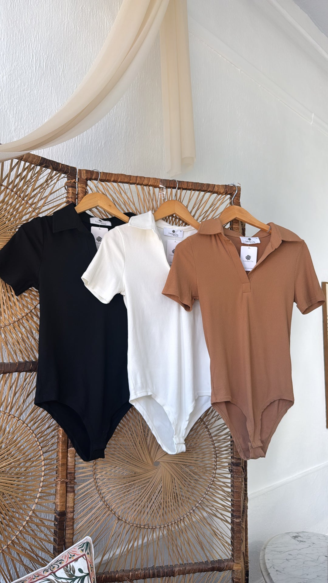 Up Late Ribbed Bodysuit, Camel