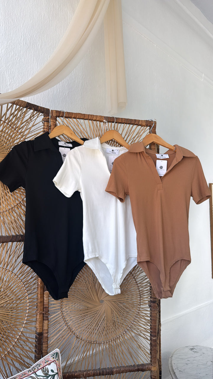 Up Late Ribbed Bodysuit, Camel