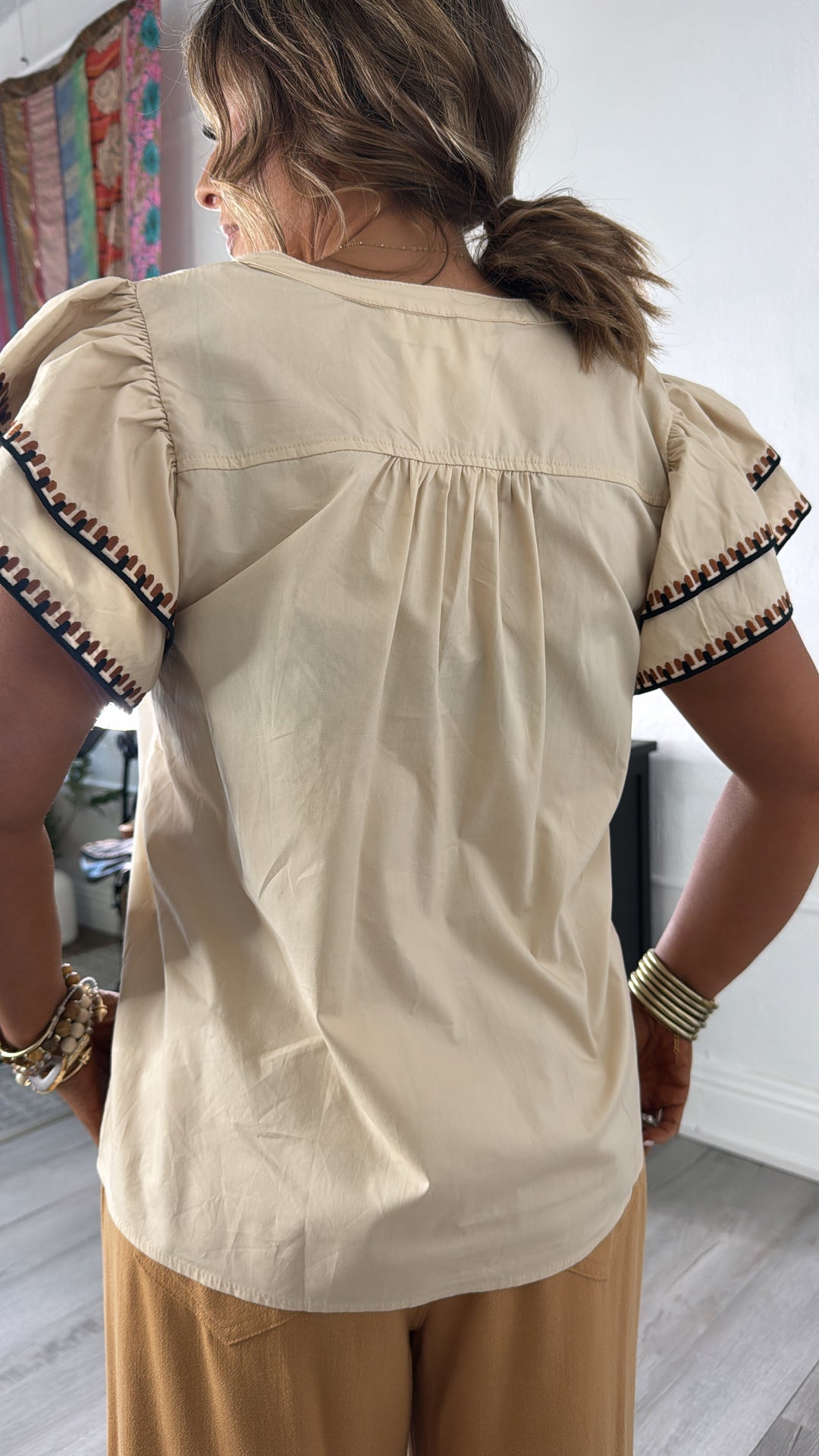 Juniper Pearl Blouse, Taupe