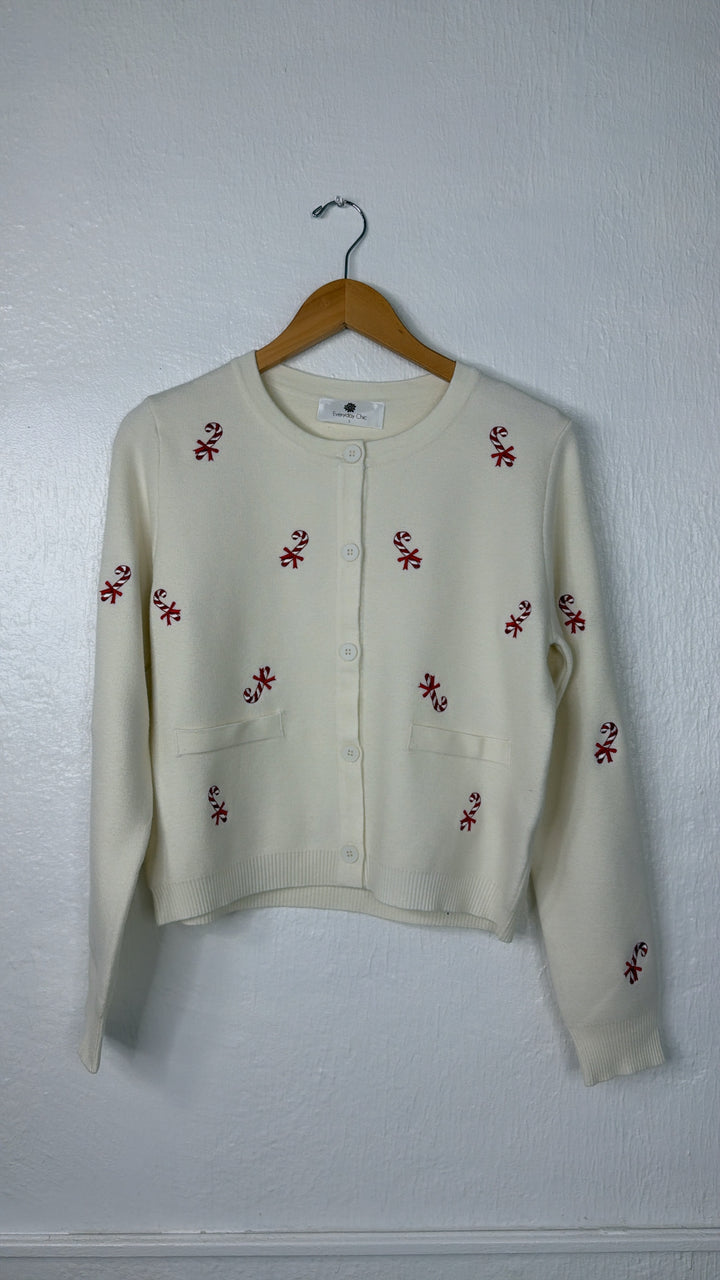 Candy Cane Lane Sweater, Cream