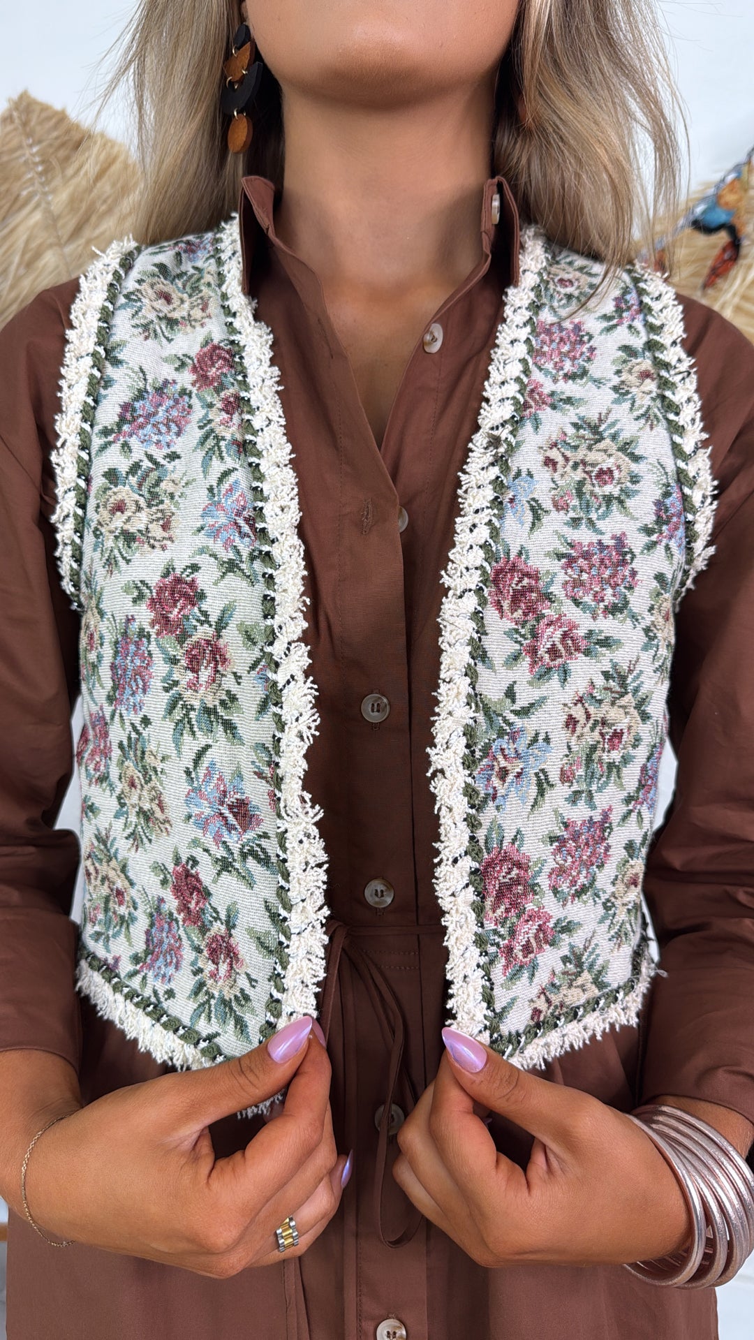 Fading Wildflower Tapestry Vest, Multi