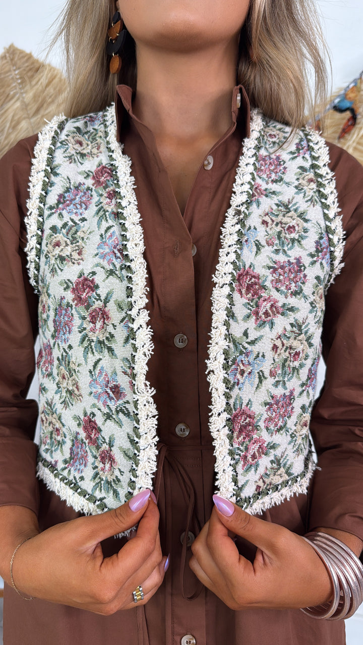 Fading Wildflower Tapestry Vest, Multi