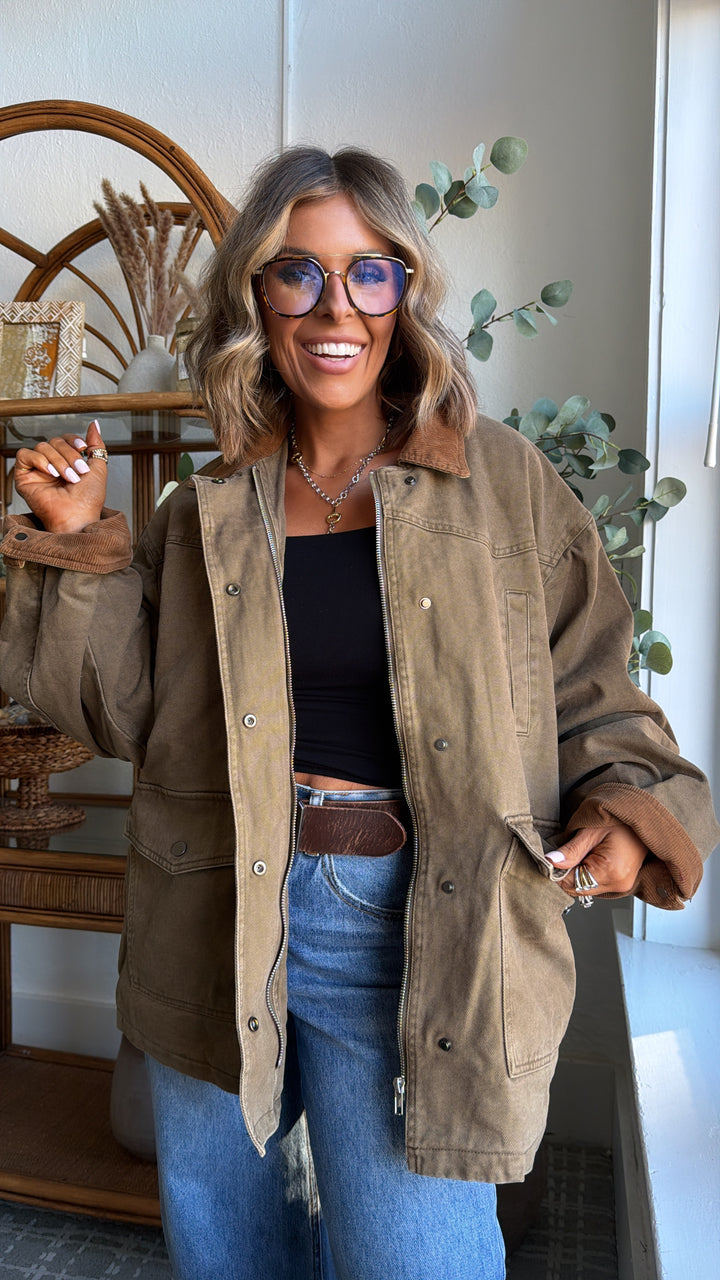 The Everest Jacket, Olive/ Brown