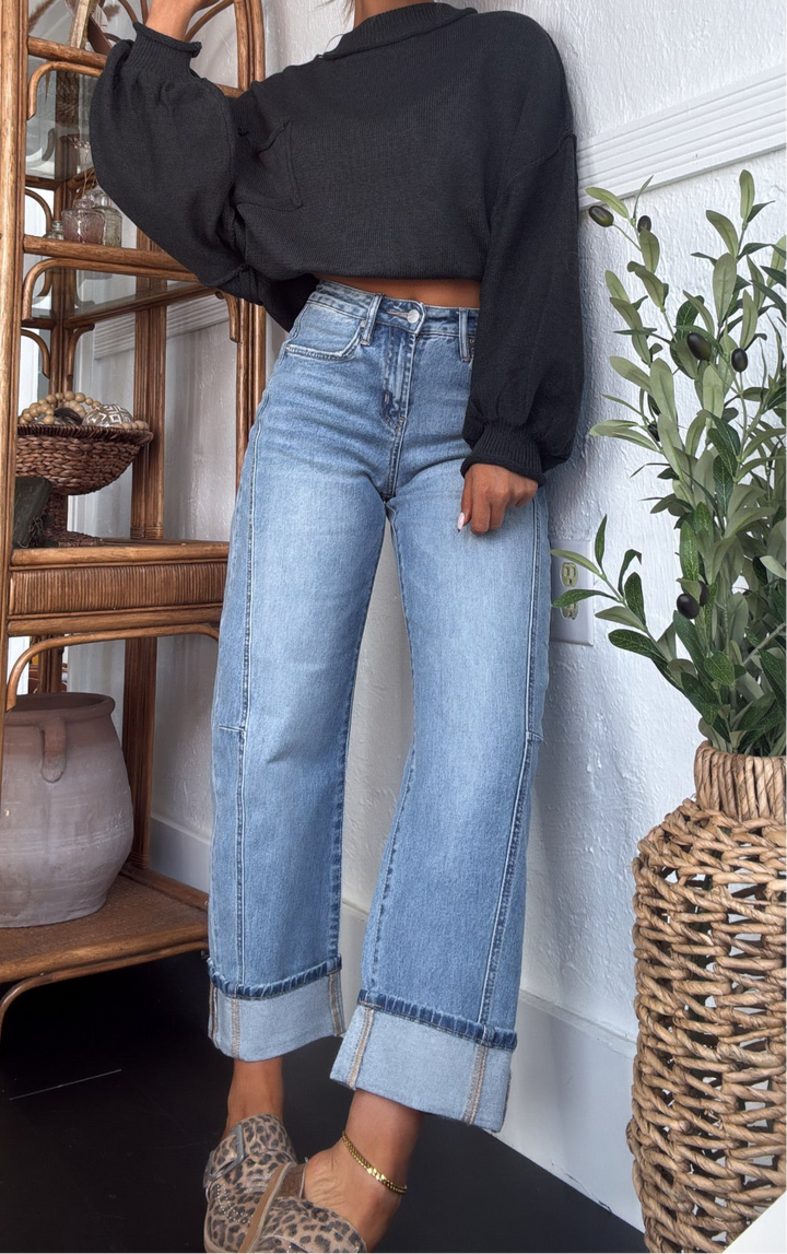 Ledger Barrel Jeans, Medium Wash