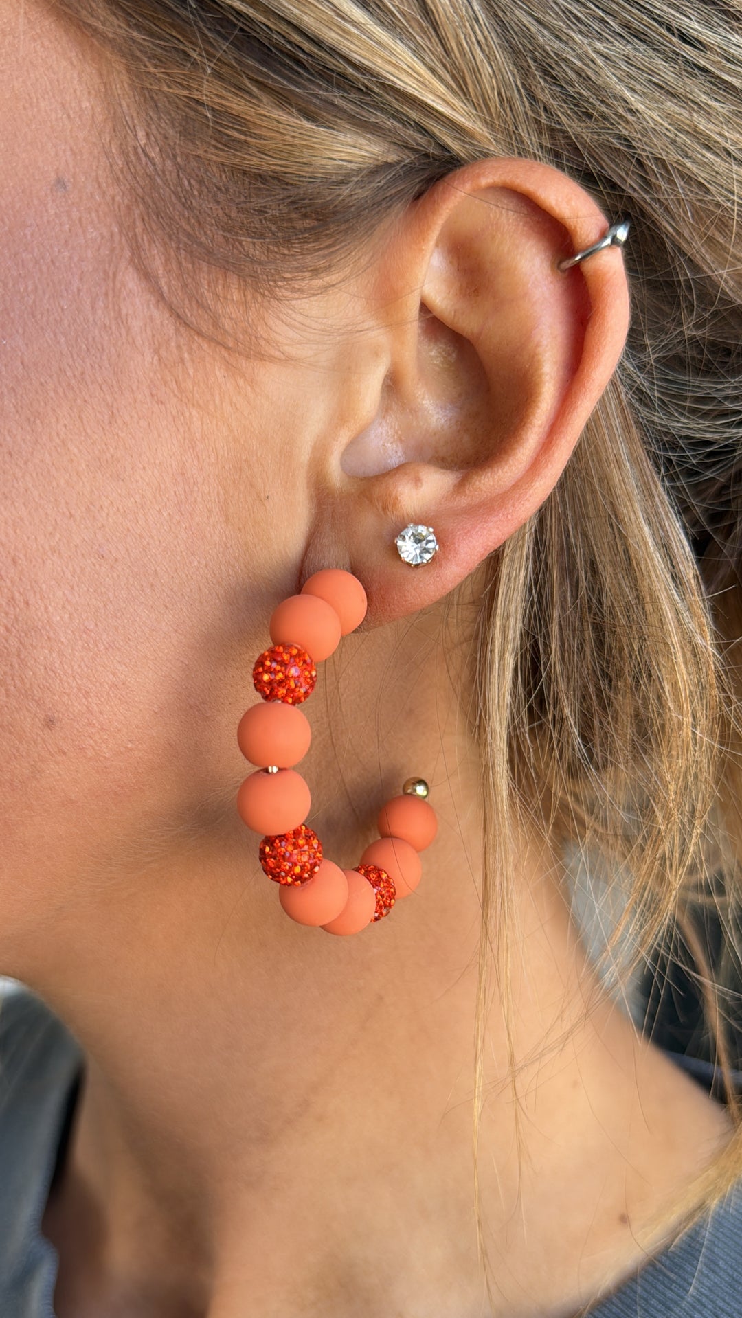Crystal Ball Hoops, Orange