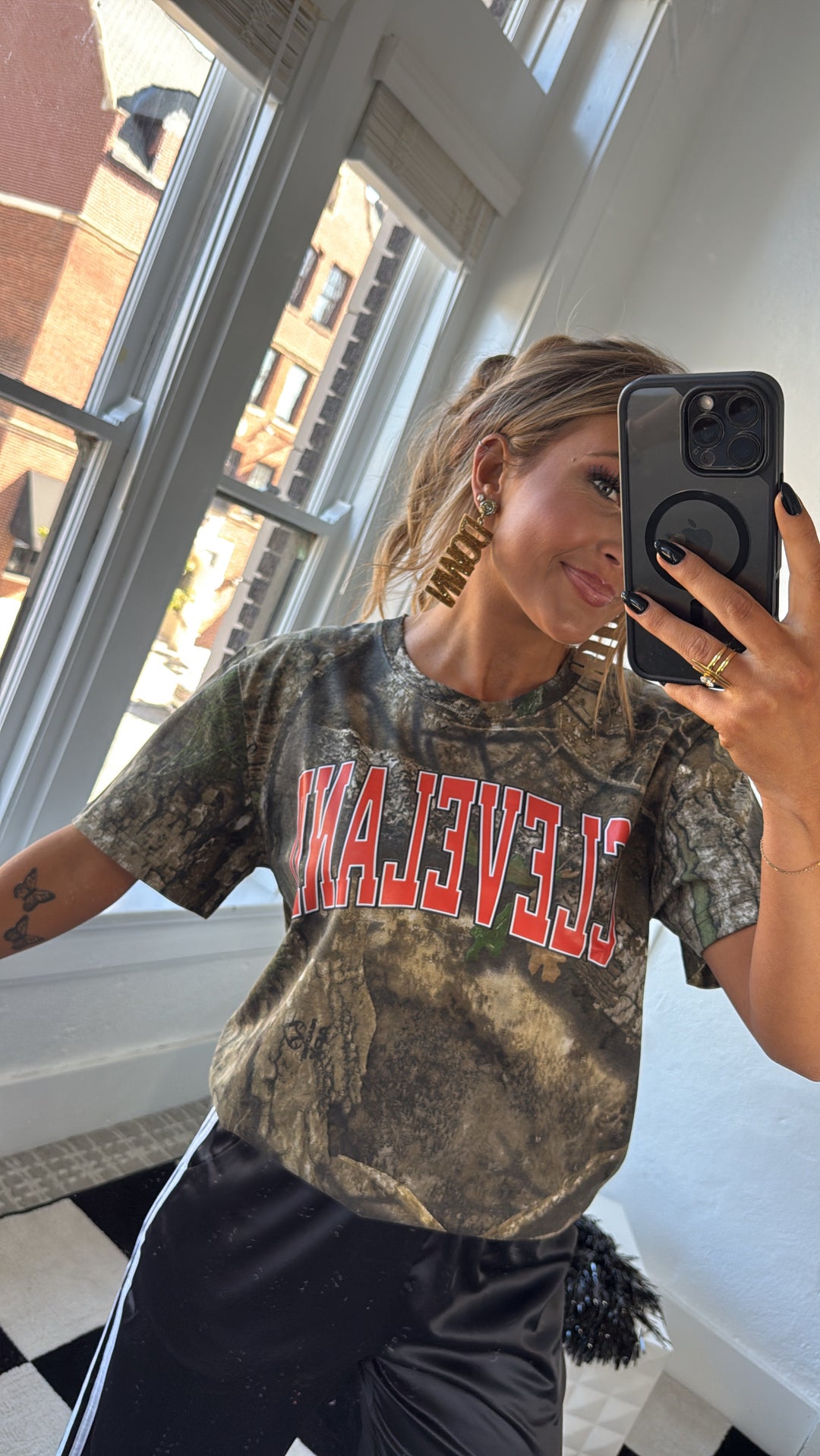 Camo Cleveland Graphic Tee, Orange/Camo