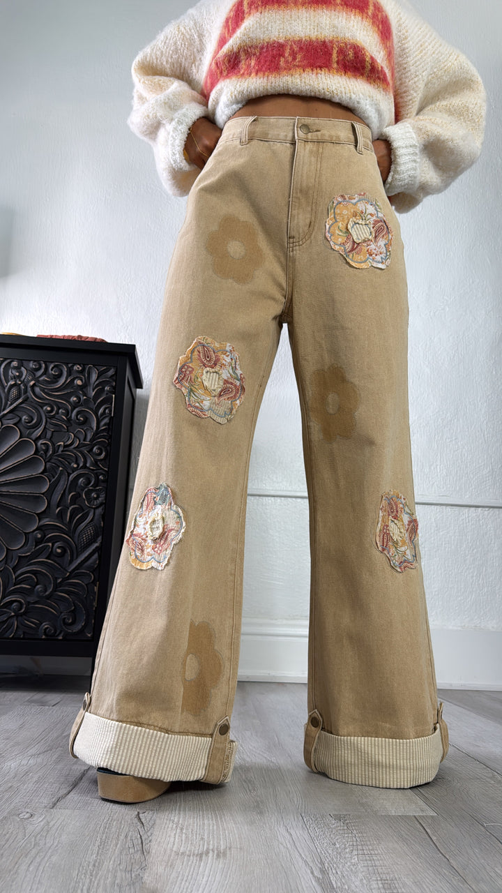 Mosswood Floral Pant, Sand