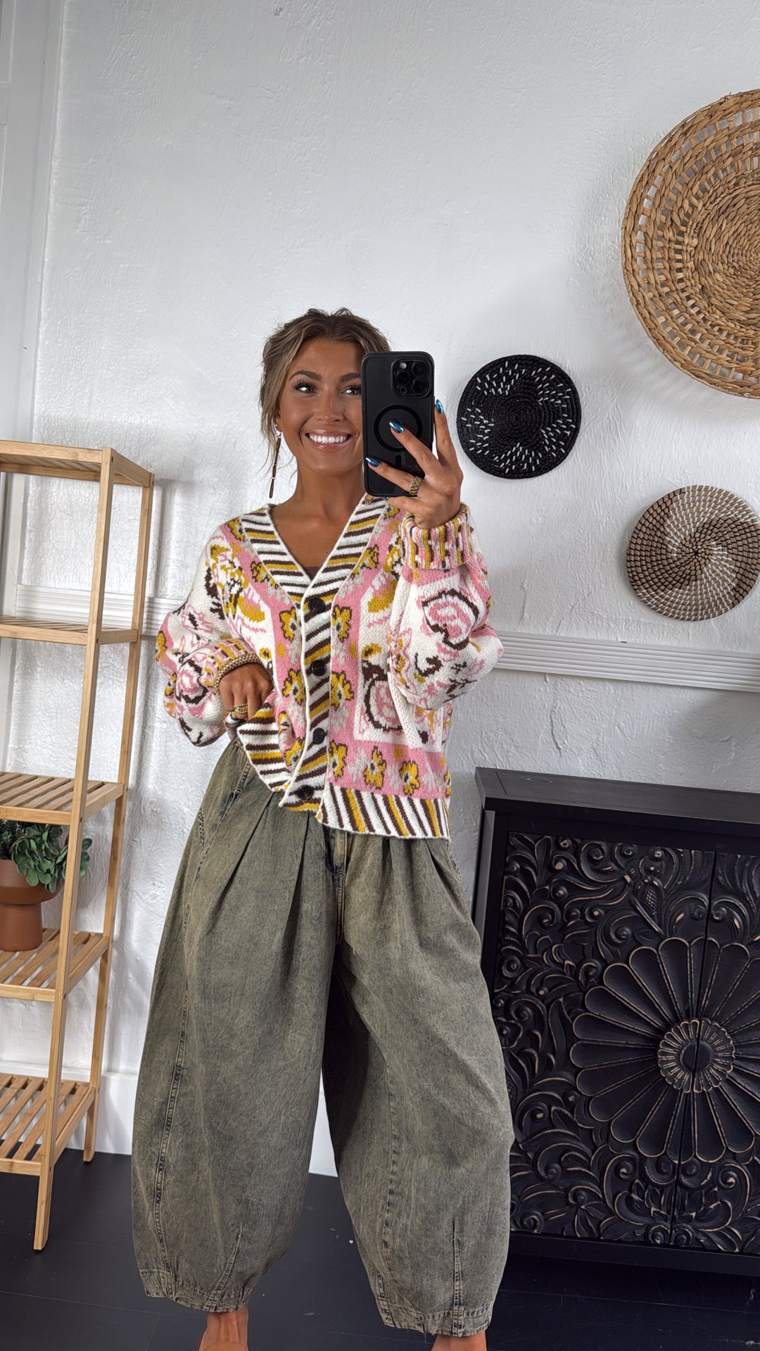 Washed Barrel Pants, Denim