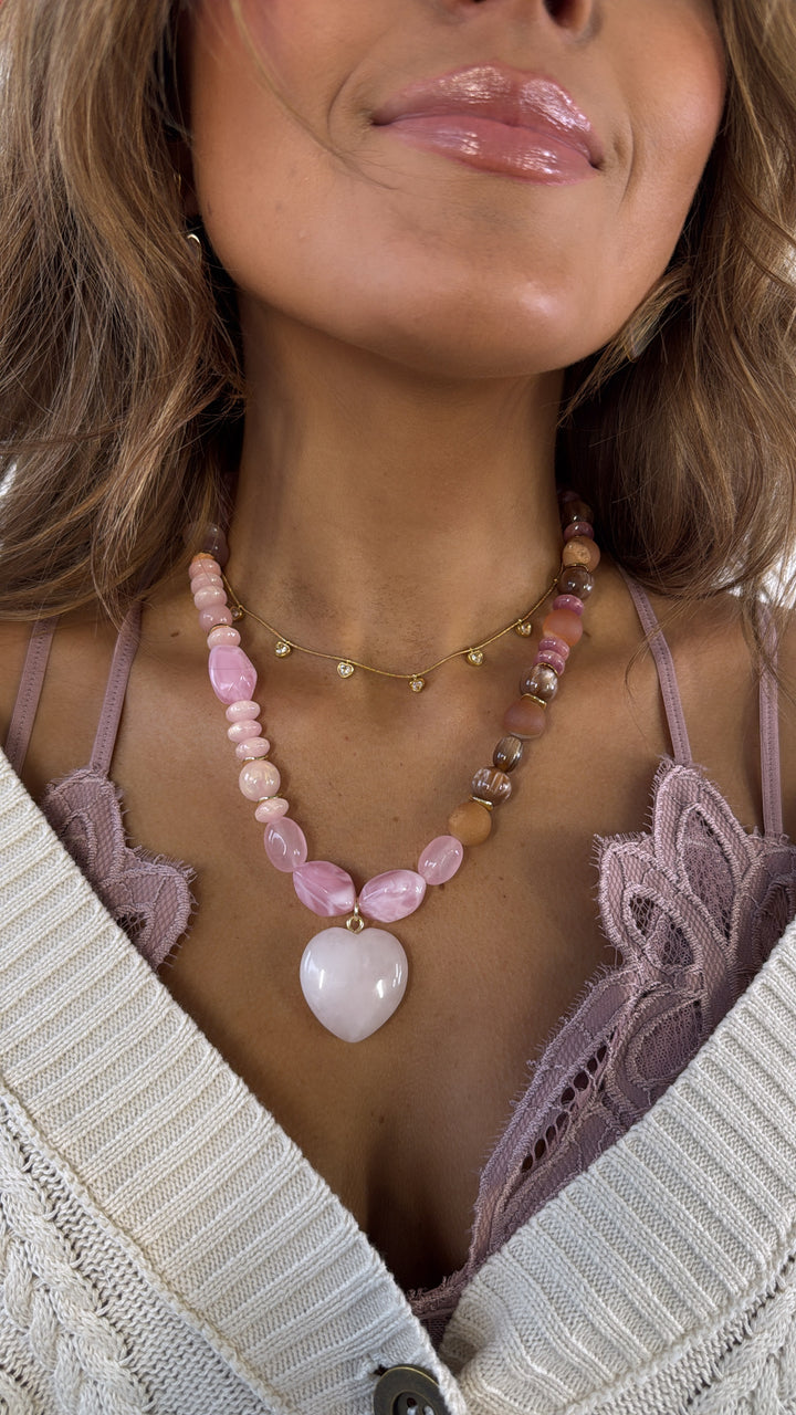 Babe Gemstone Heart Necklace