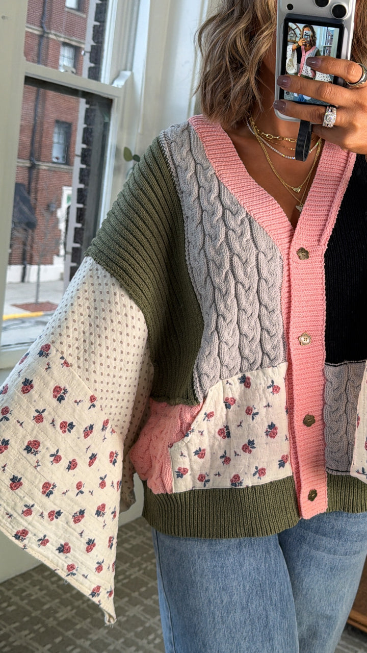 Fable Stitch Button Up, Black Multi