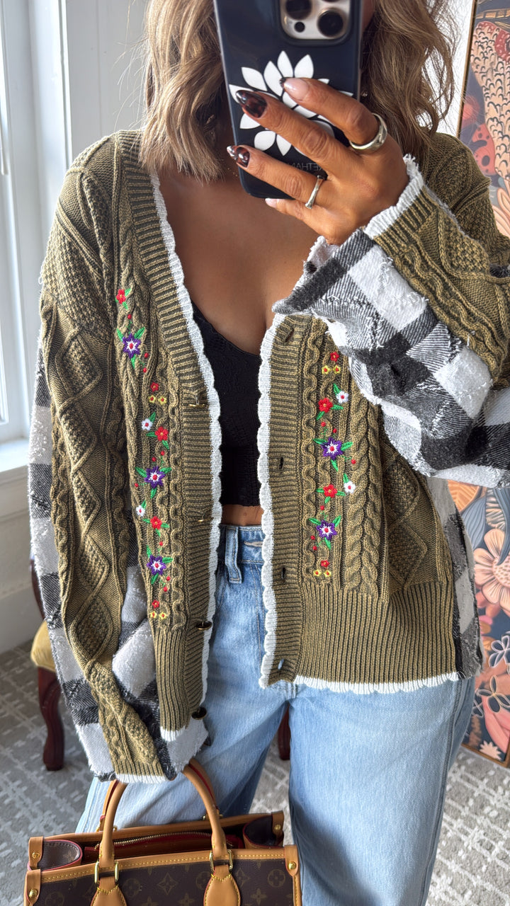 Edna Mae Knit Cardigan, Olive