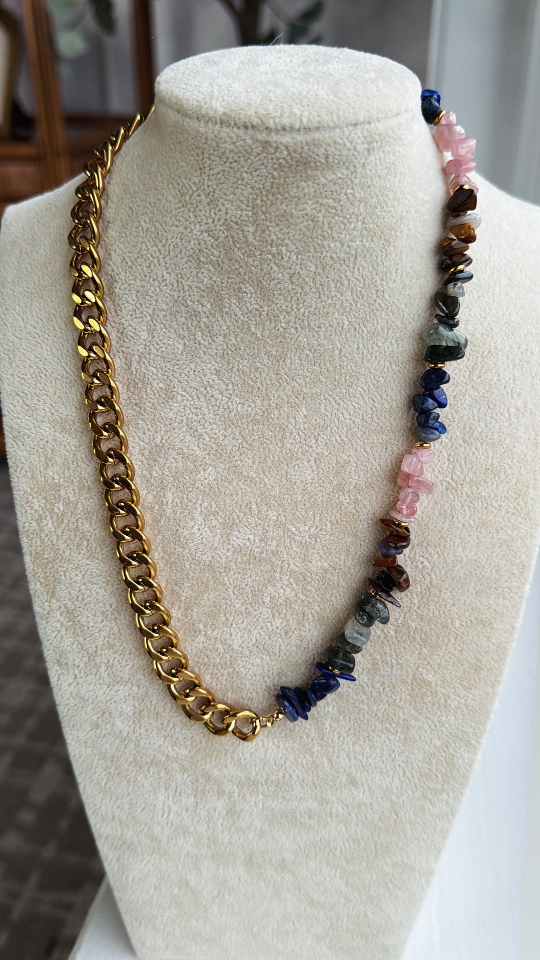 Treasure Jewels: Blue Stone & Chain Necklace