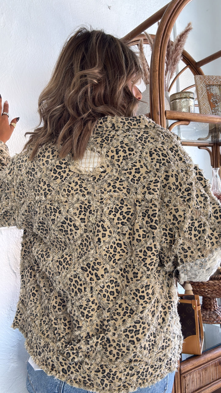 Untamed Leopard Jacket, Tan Leopard