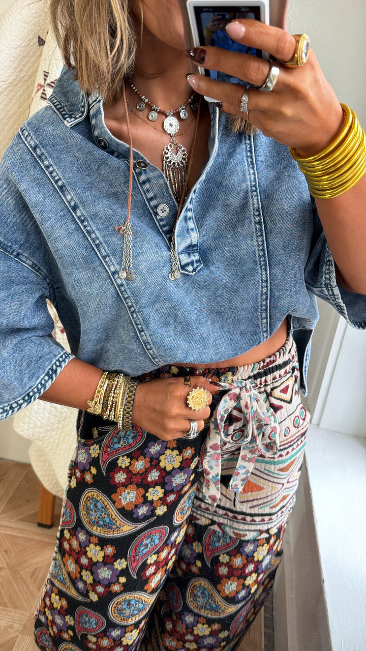 Bluebird Denim Top, Blue Denim