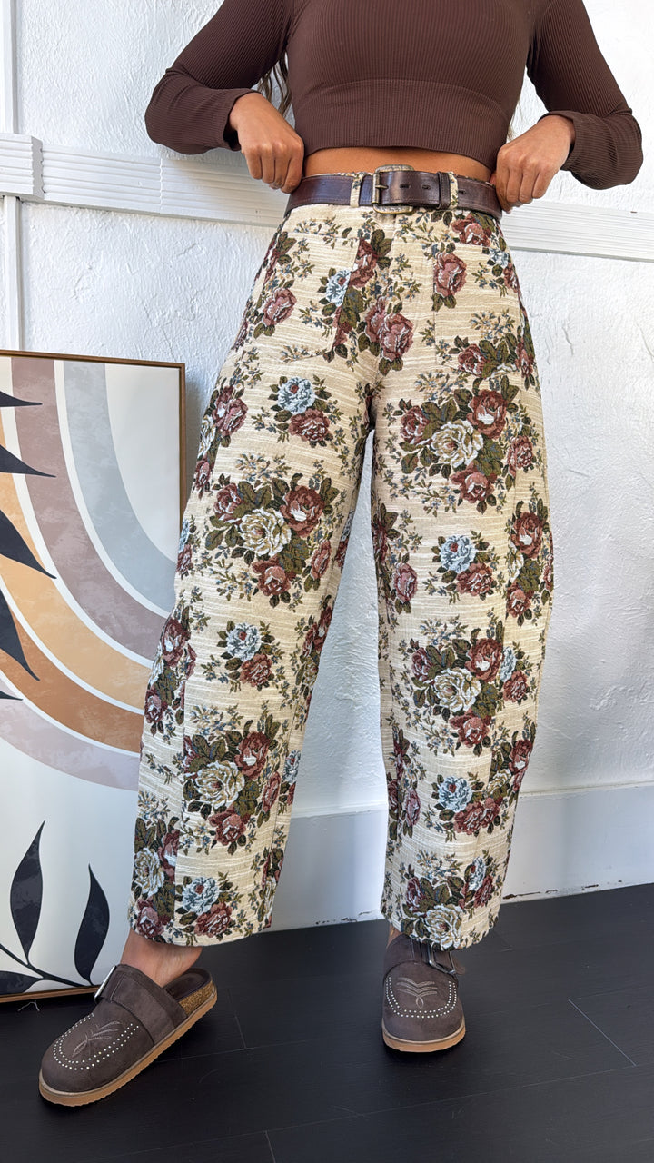The Old Manor Tapestry Pant, Beige Mauve