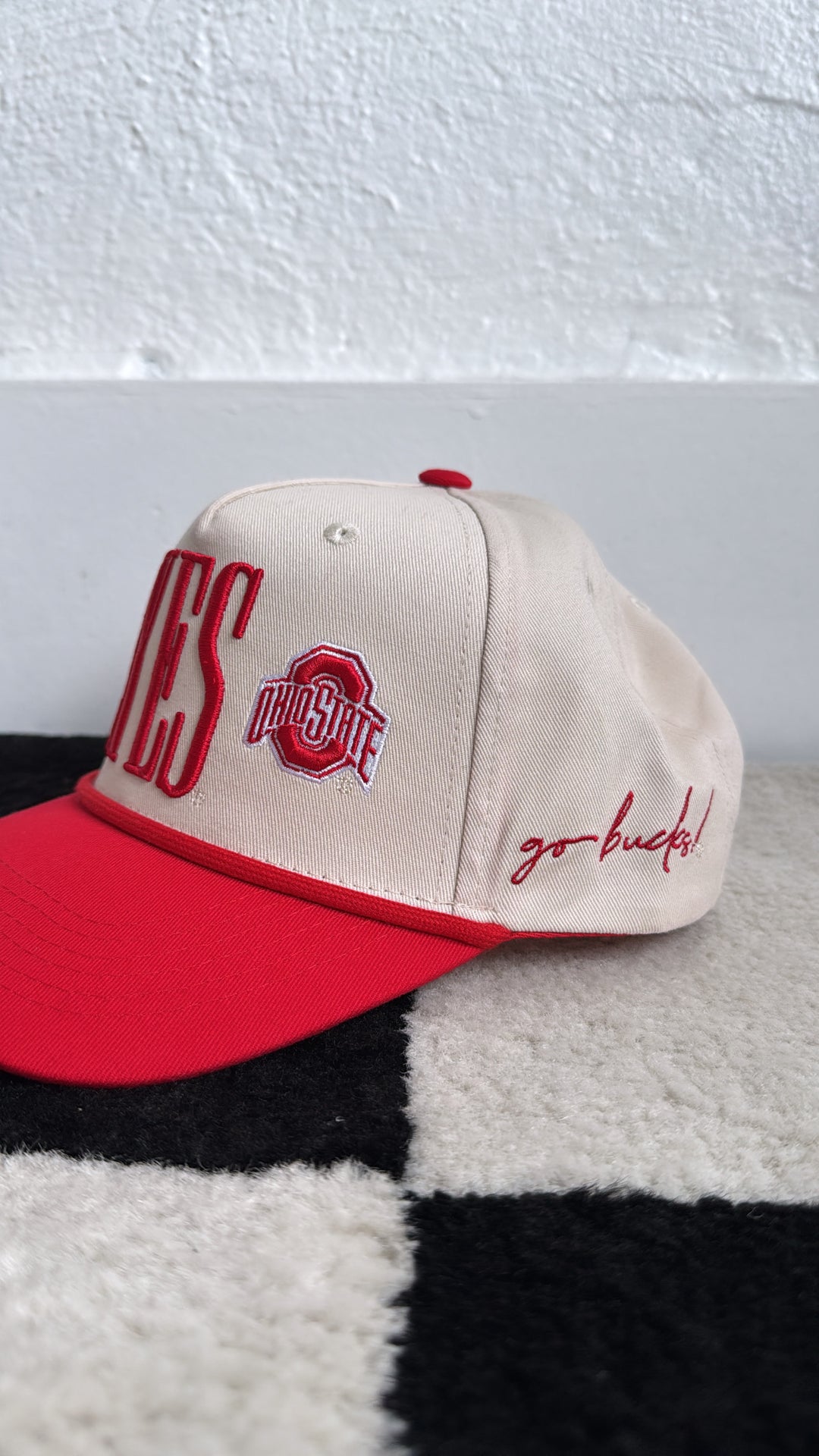 Ohio Game Day Hat, Red/Ivory