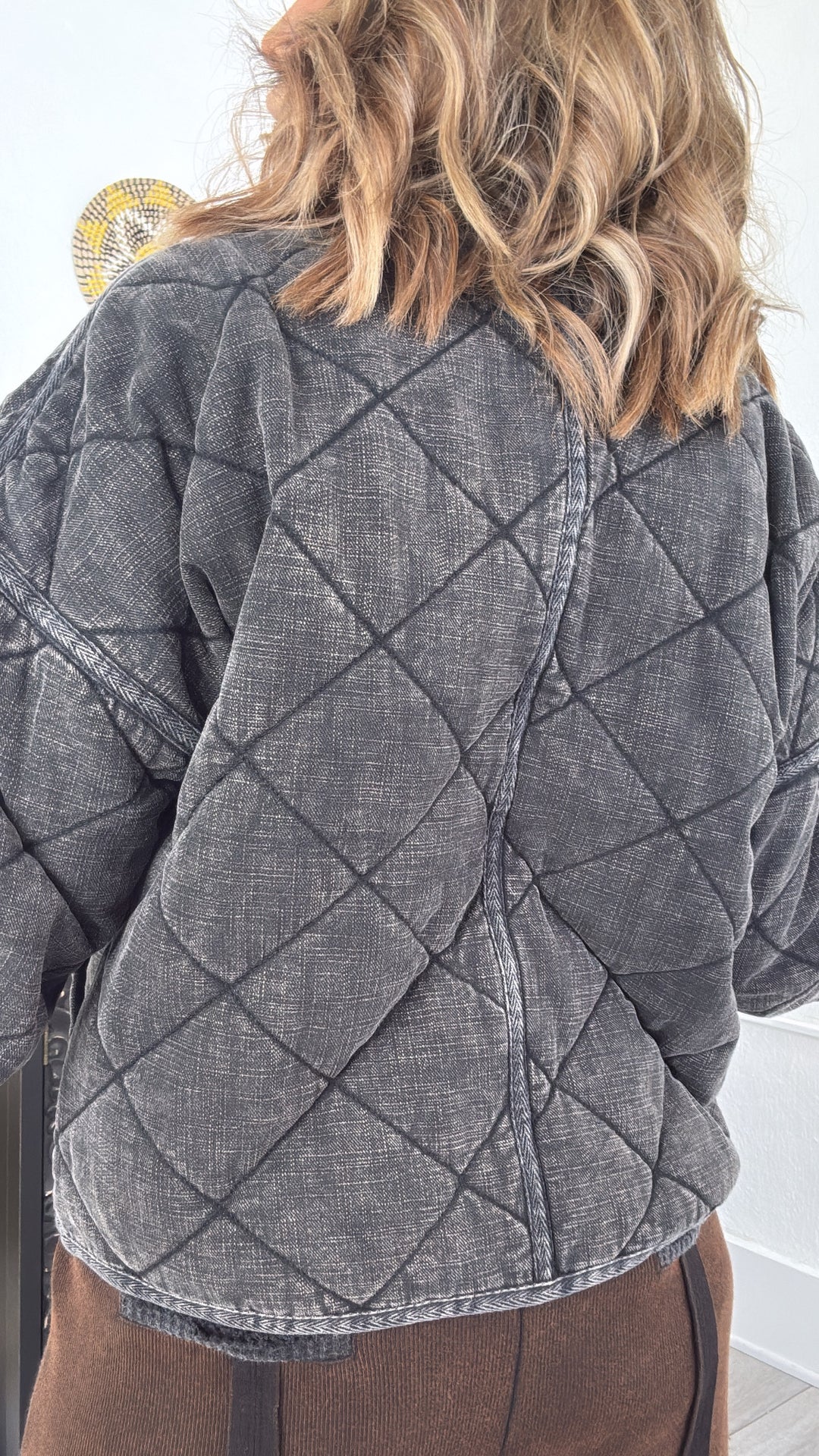 New On Trend Quilted Jacket, Black