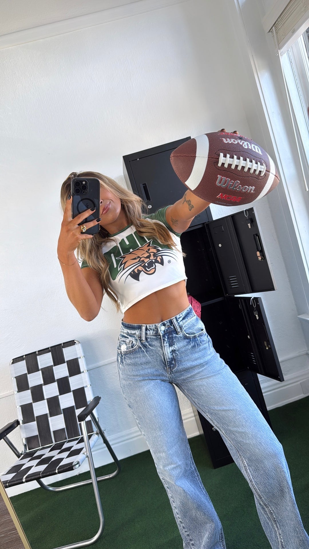 Bobcats Gameday Baby Tee, White