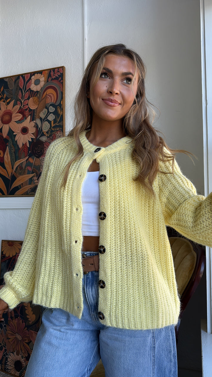 Candle light Cardigan, Lemon