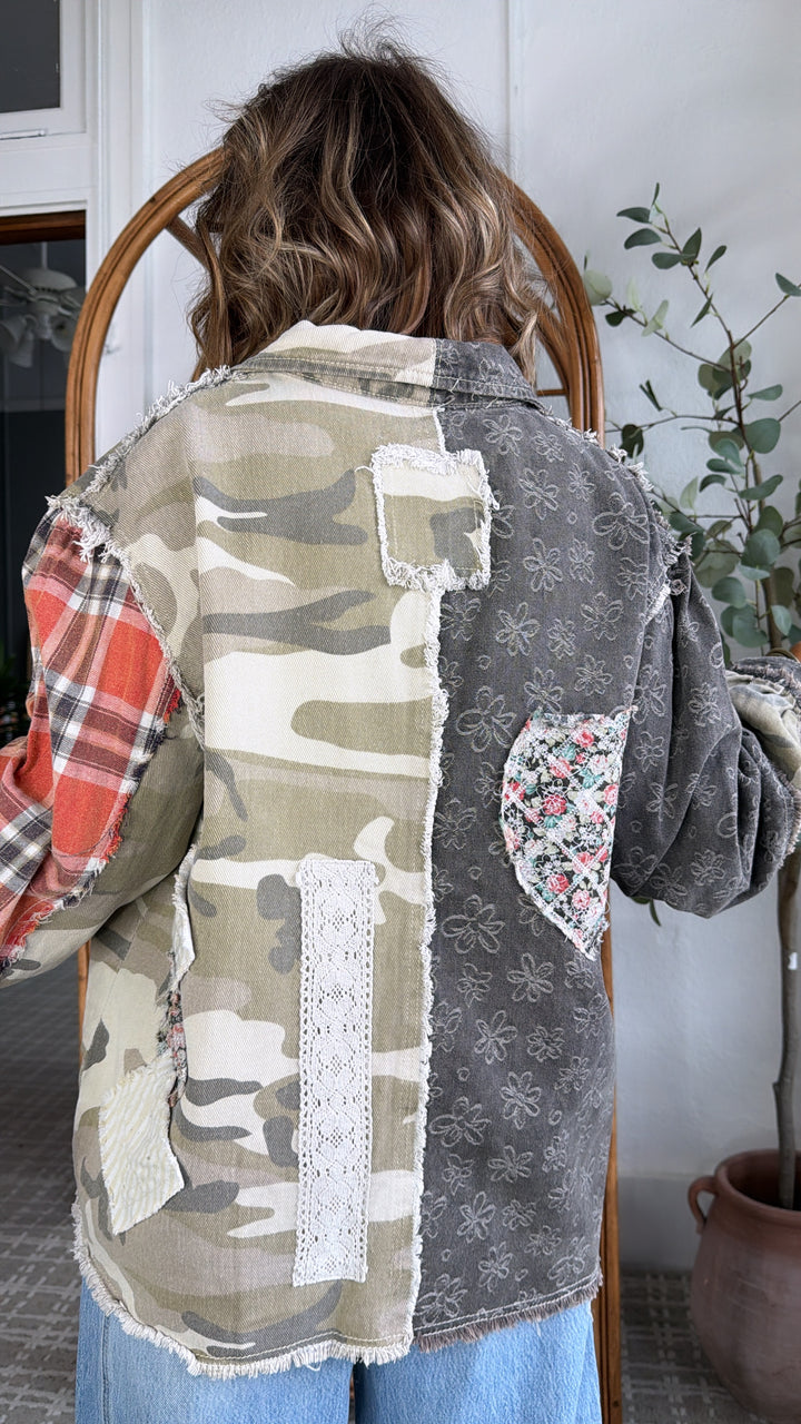 Camo Petal Jacket, Black