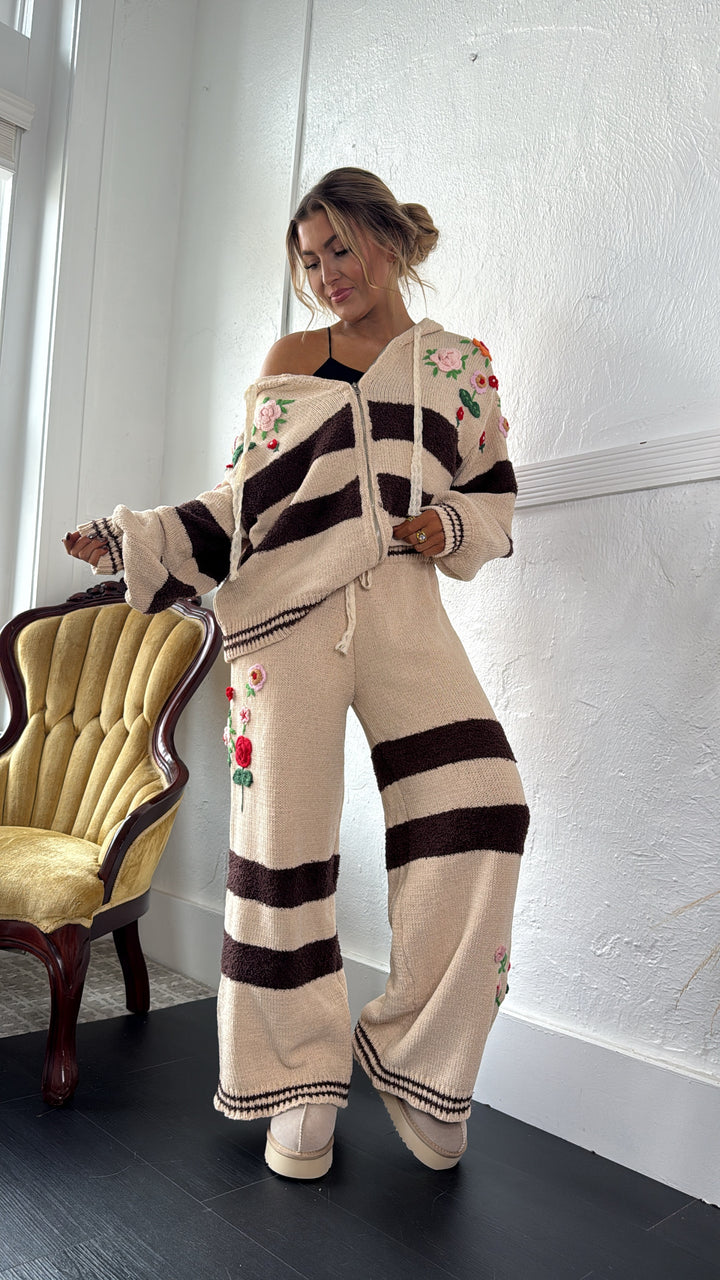 Flower Petal Pant, Mocha Multi