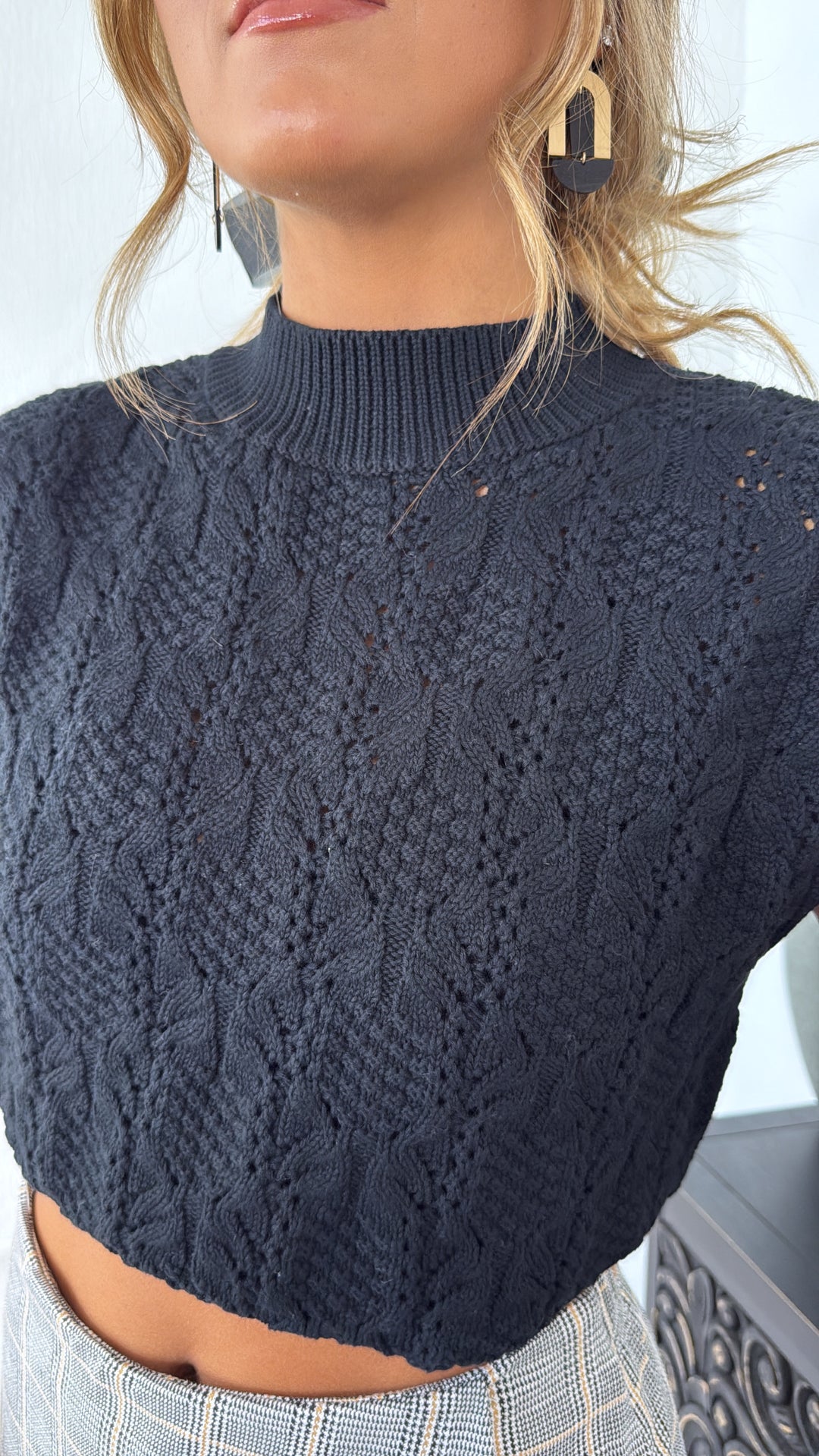 Soft Tone Knit Sweater Tank, Black