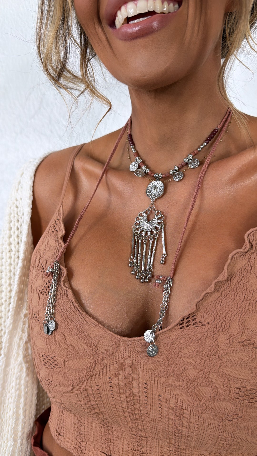 The Rusted Bloom Necklace, Silver